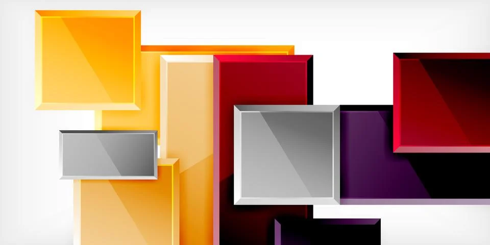 Square shape color abstract geometry. Vector Illustration For Wallpaper, Banner イラスト素材