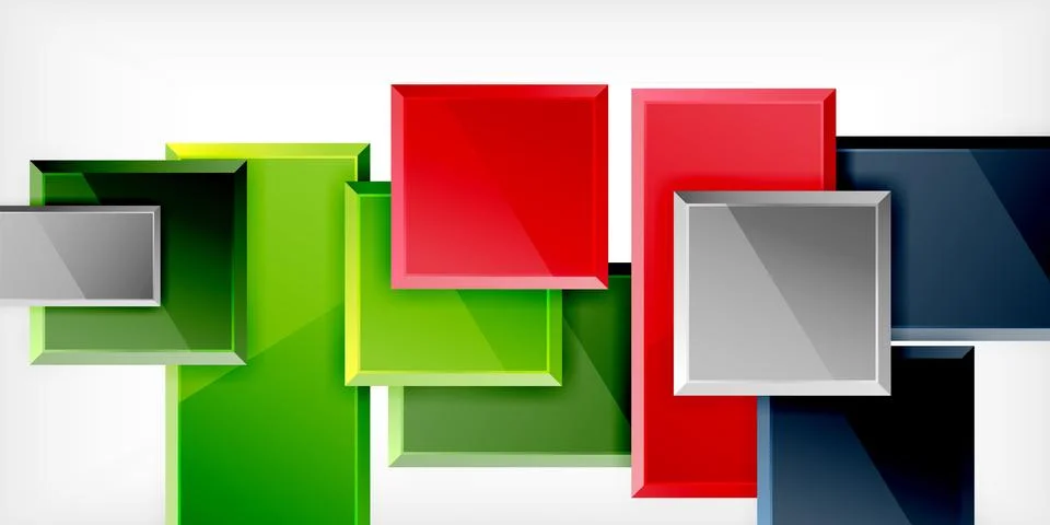 Square shape color abstract geometry. Vector Illustration For Wallpaper, Banner イラスト素材