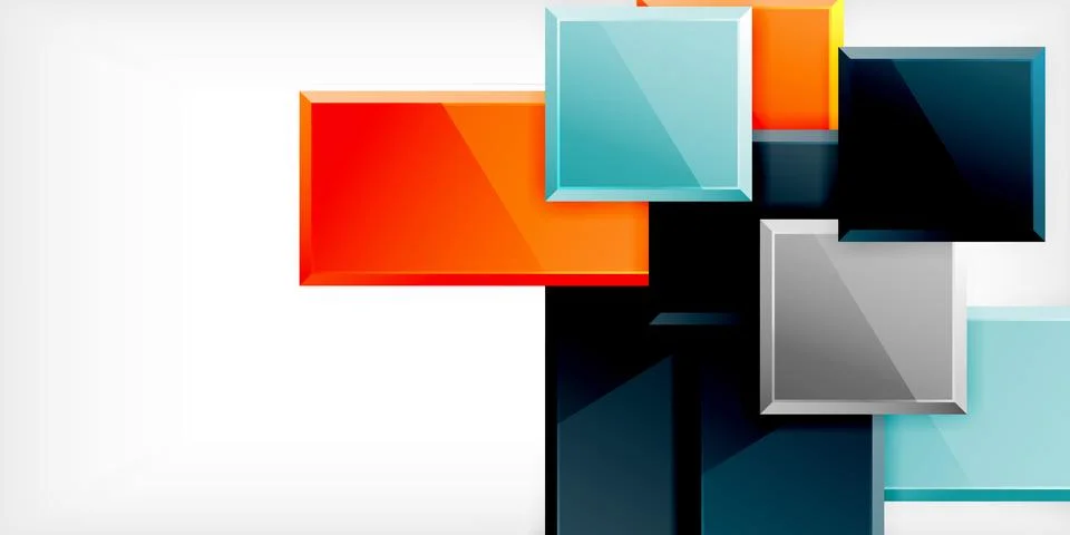 Square shape color abstract geometry. Vector Illustration For Wallpaper, Banner イラスト素材