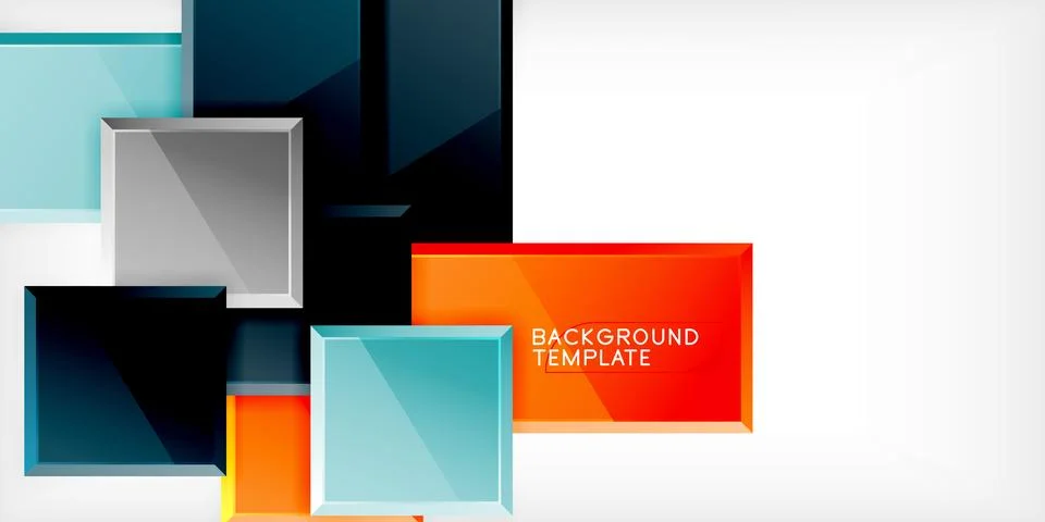 Square shape color abstract geometry. Vector Illustration For Wallpaper, Banner Stock Illustration