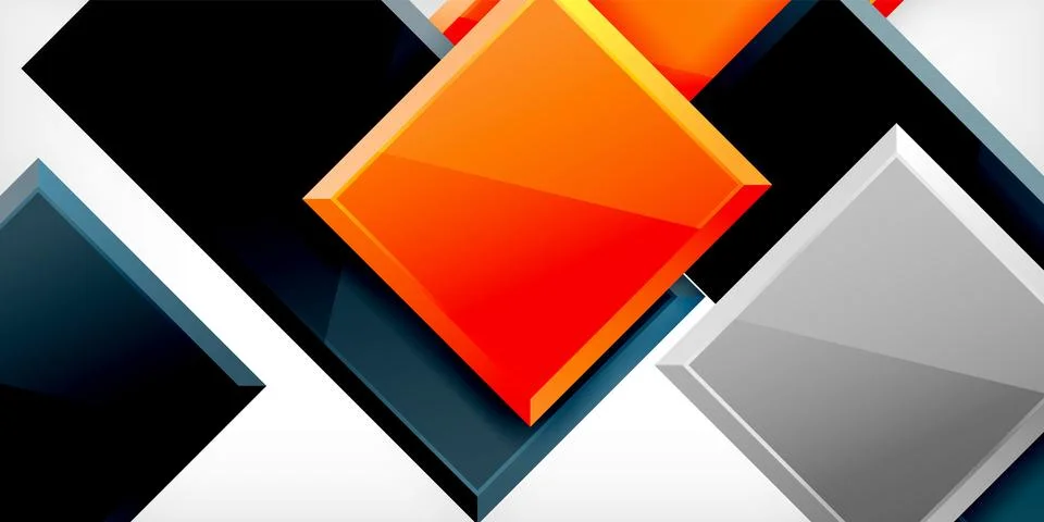 Square shape color abstract geometry. Vector Illustration For Wallpaper, Banner Stock Illustration