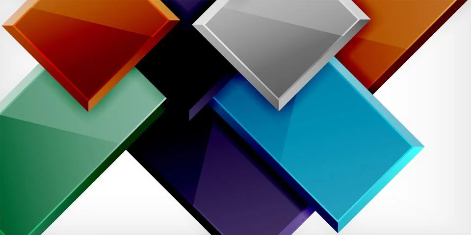 Square shape color abstract geometry. Vector Illustration For Wallpaper, Banner Stockillustratie