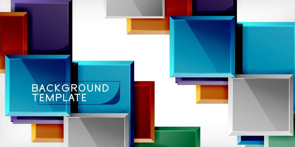 Square shape color abstract geometry. Vector Illustration For Wallpaper, Banner 스톡 일러스트