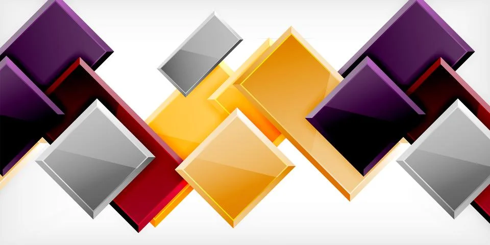Square shape color abstract geometry. Vector Illustration For Wallpaper, Banner イラスト素材
