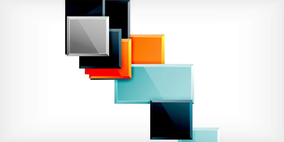 Square shape color abstract geometry. Vector Illustration For Wallpaper, Banner Stock Illustration