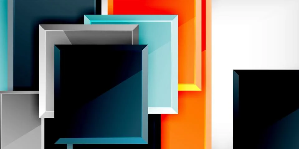 Square shape color abstract geometry. Vector Illustration For Wallpaper, Banner イラスト素材