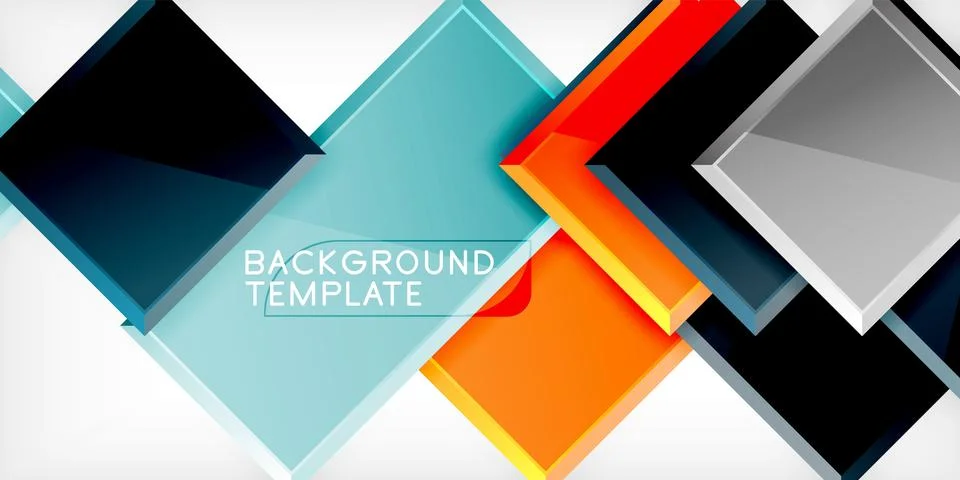 Square shape color abstract geometry. Vector Illustration For Wallpaper, Banner Stock Illustration