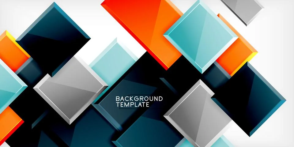 Square shape color abstract geometry. Vector Illustration For Wallpaper, Banner Stock Illustration