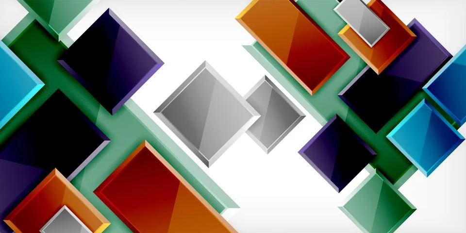 Square shape color abstract geometry. Vector Illustration For Wallpaper, Banner 스톡 일러스트