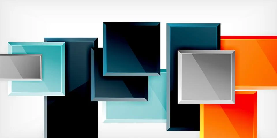 Square shape color abstract geometry. Vector Illustration For Wallpaper, Banner 스톡 일러스트