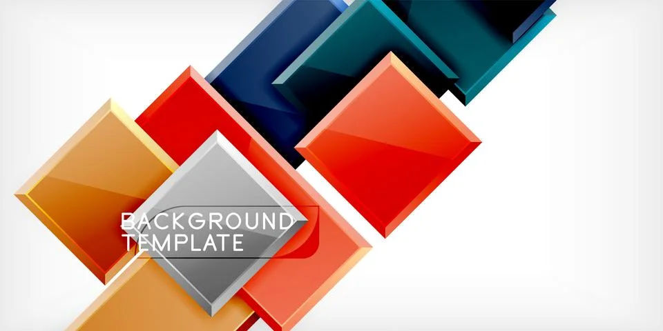 Square shape color abstract geometry. Vector Illustration For Wallpaper, Banner Illustrazione stock