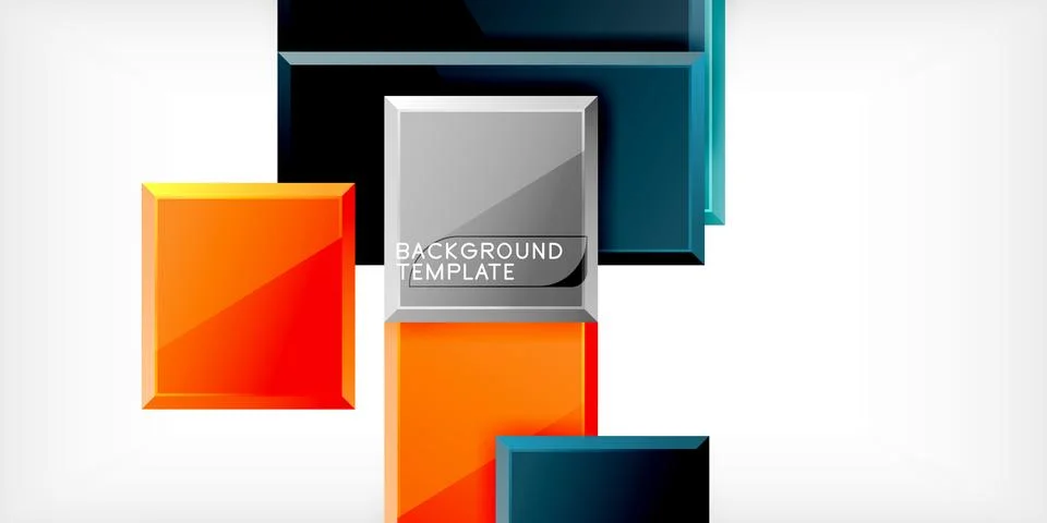 Square shape color abstract geometry. Vector Illustration For Wallpaper, Banner イラスト素材