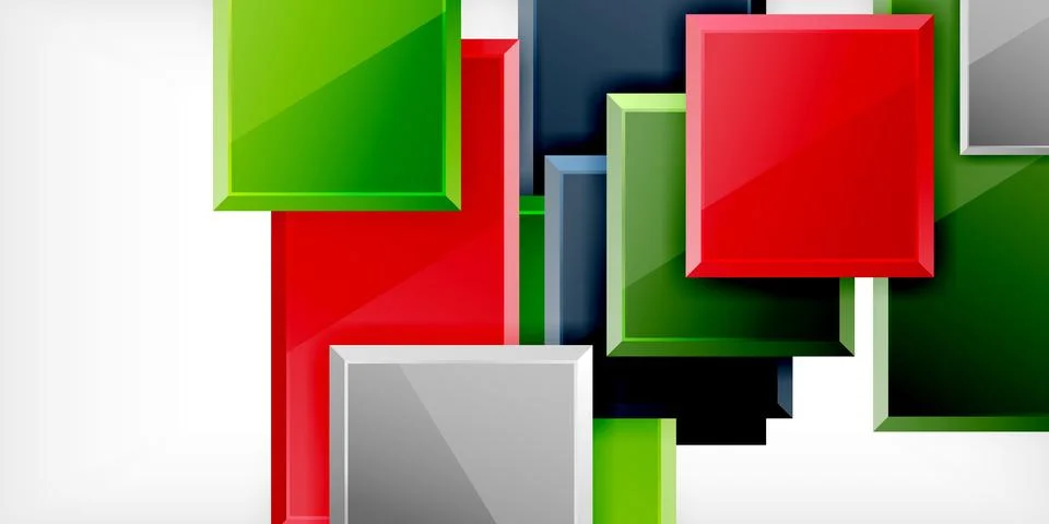 Square shape color abstract geometry. Vector Illustration For Wallpaper, Banner Stock Illustration