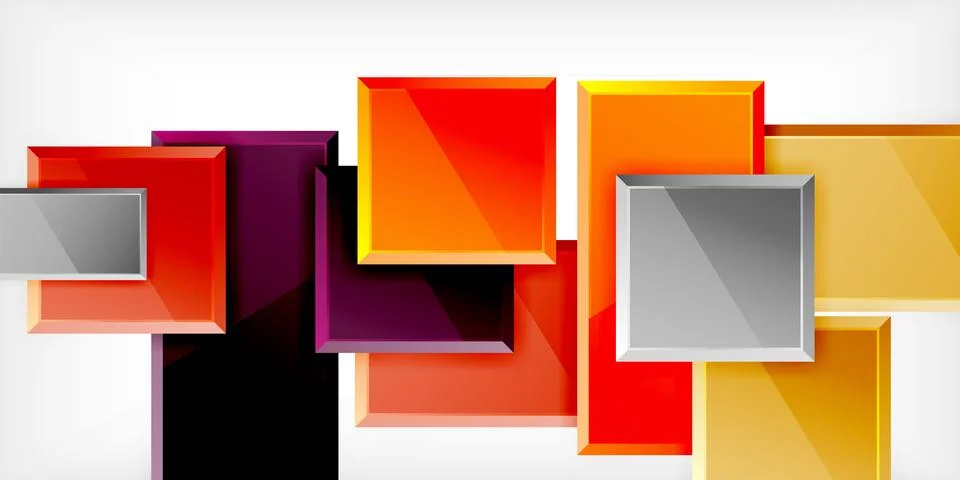 Square shape color abstract geometry. Vector Illustration For Wallpaper, Banner イラスト素材