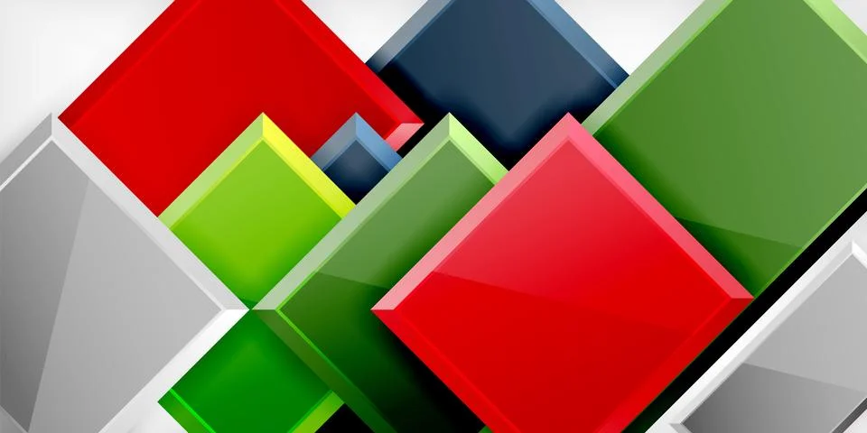 Square shape color abstract geometry. Vector Illustration For Wallpaper, Banner Illustrazione stock