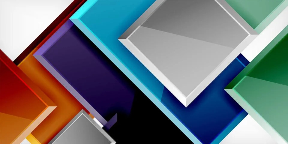 Square shape color abstract geometry. Vector Illustration For Wallpaper, Banner 스톡 일러스트