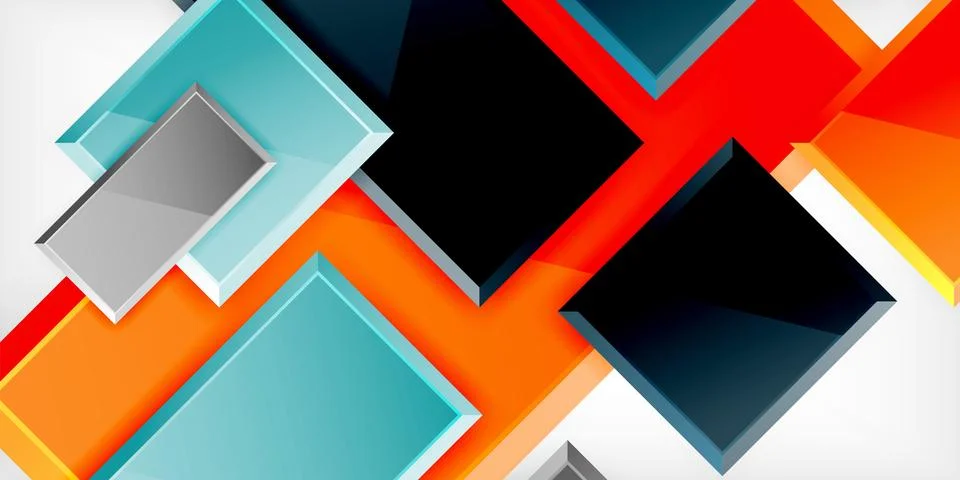 Square shape color abstract geometry. Vector Illustration For Wallpaper, Banner Stock Illustration