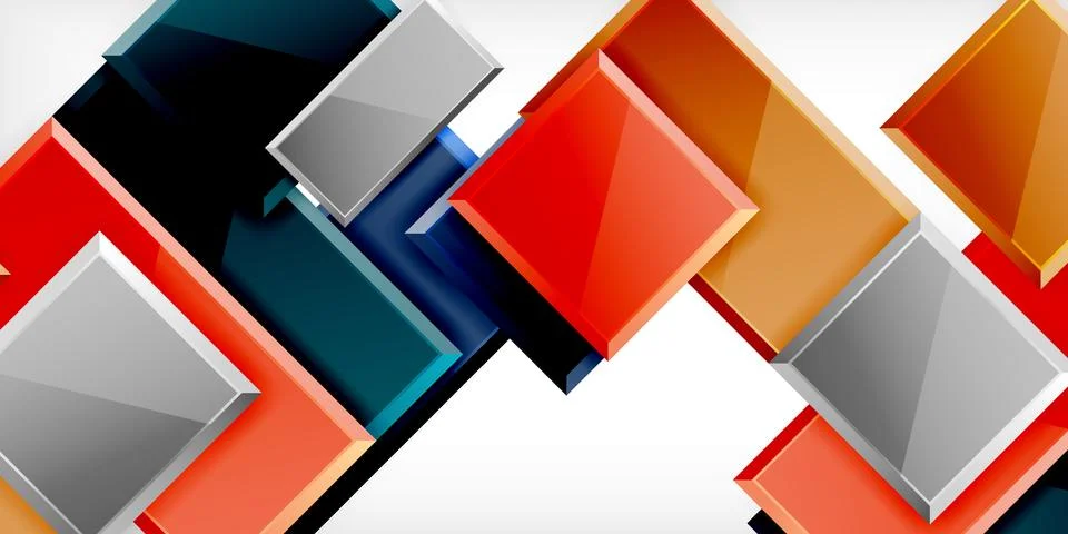 Square shape color abstract geometry. Vector Illustration For Wallpaper, Banner イラスト素材