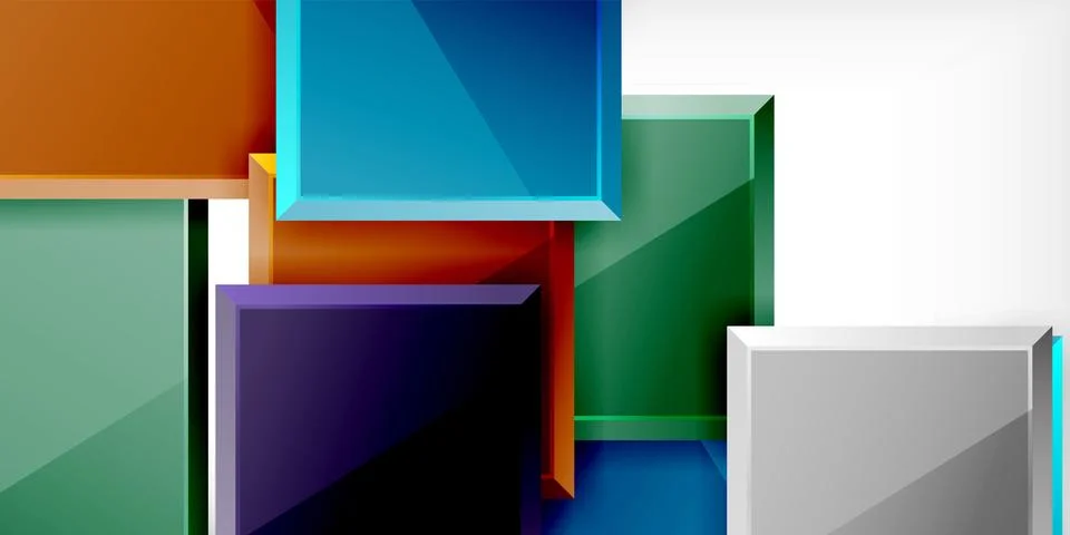 Square shape color abstract geometry. Vector Illustration For Wallpaper, Banner イラスト素材