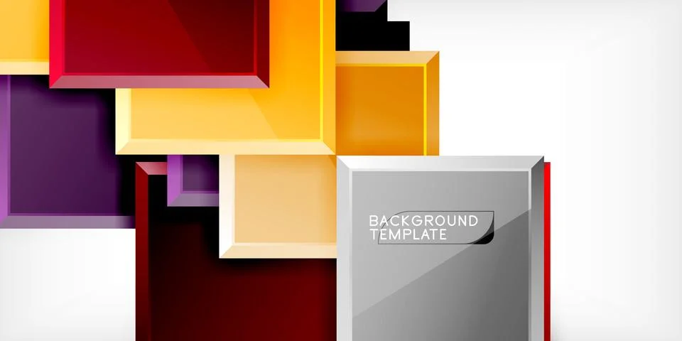 Square shape color abstract geometry. Vector Illustration For Wallpaper, Banner Illustrazione stock