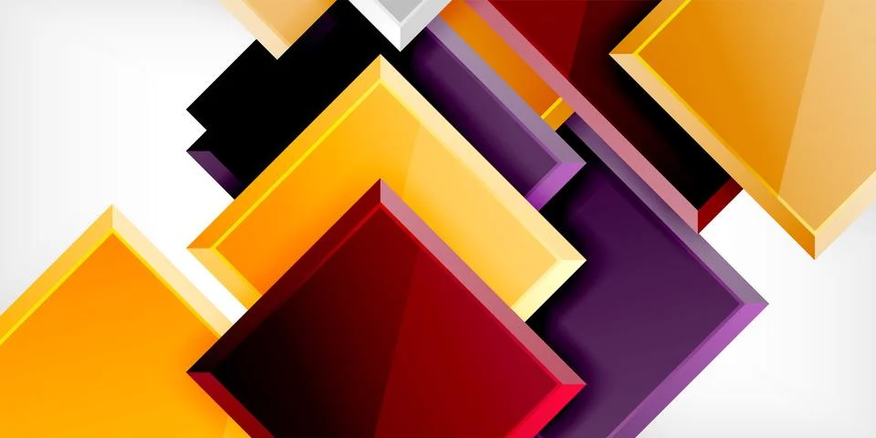 Square shape color abstract geometry. Vector Illustration For Wallpaper, Banner イラスト素材