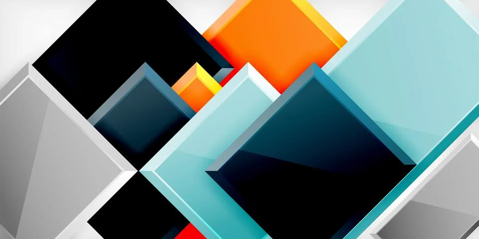 Square shape color abstract geometry. Vector Illustration For Wallpaper, Banner イラスト素材