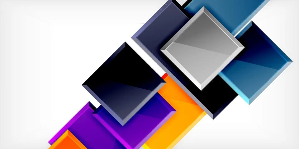 Square shape color abstract geometry. Vector Illustration For Wallpaper, Banner イラスト素材