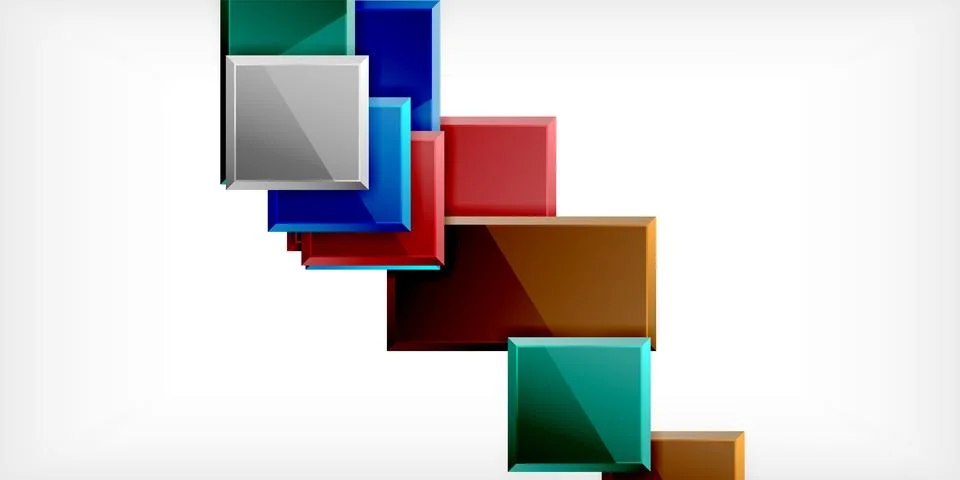 Square shape color abstract geometry. Vector Illustration For Wallpaper, Banner Stock Illustration