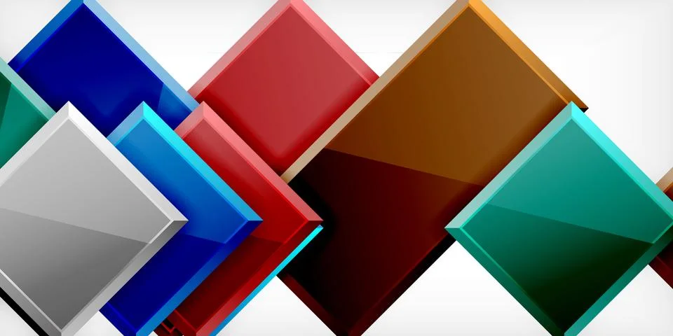 Square shape color abstract geometry. Vector Illustration For Wallpaper, Banner Illustrazione stock
