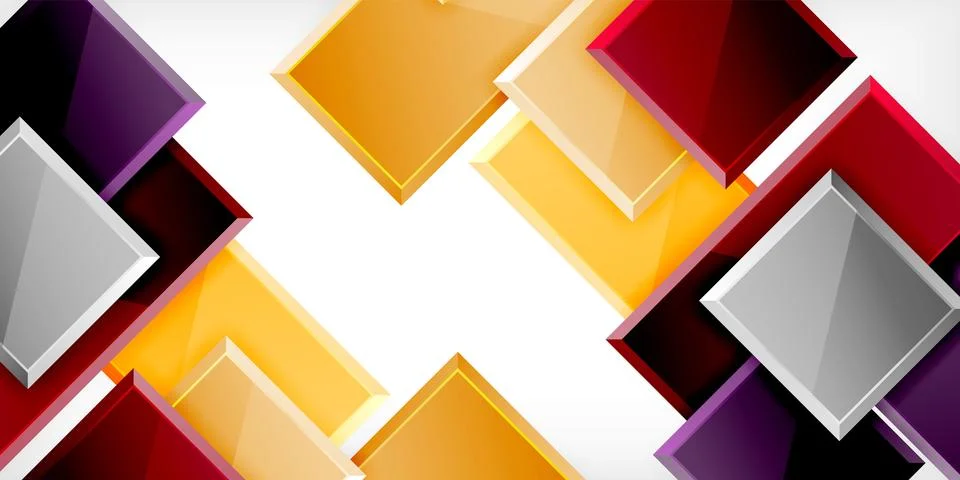 Square shape color abstract geometry. Vector Illustration For Wallpaper, Banner Stock Illustration