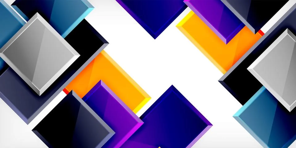 Square shape color abstract geometry. Vector Illustration For Wallpaper, Banner 스톡 일러스트