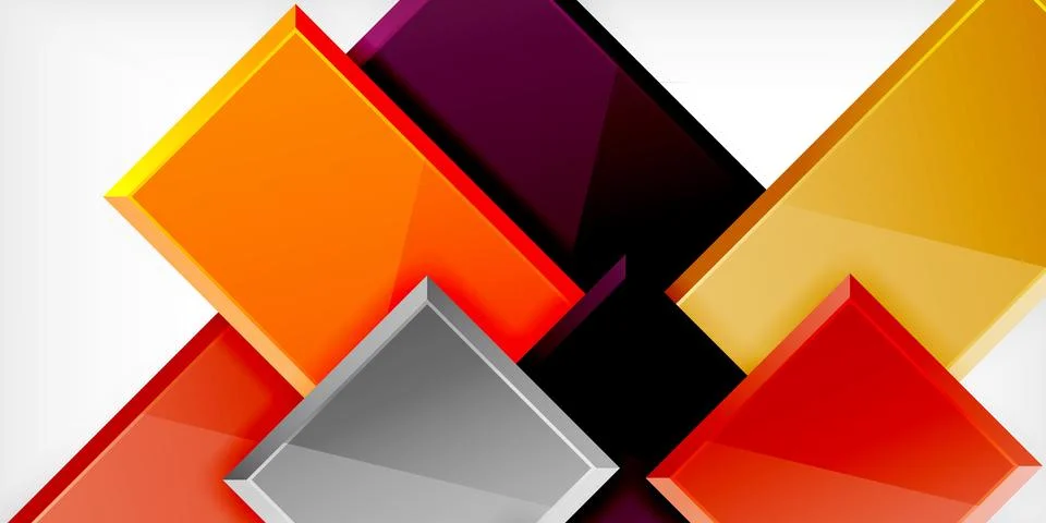 Square shape color abstract geometry. Vector Illustration For Wallpaper, Banner Illustrazione stock