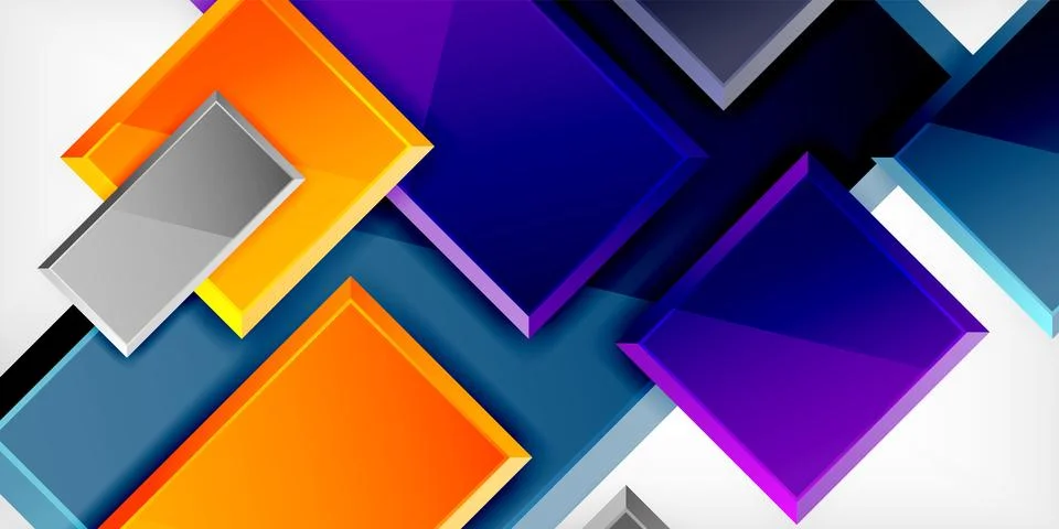 Square shape color abstract geometry. Vector Illustration For Wallpaper, Banner イラスト素材