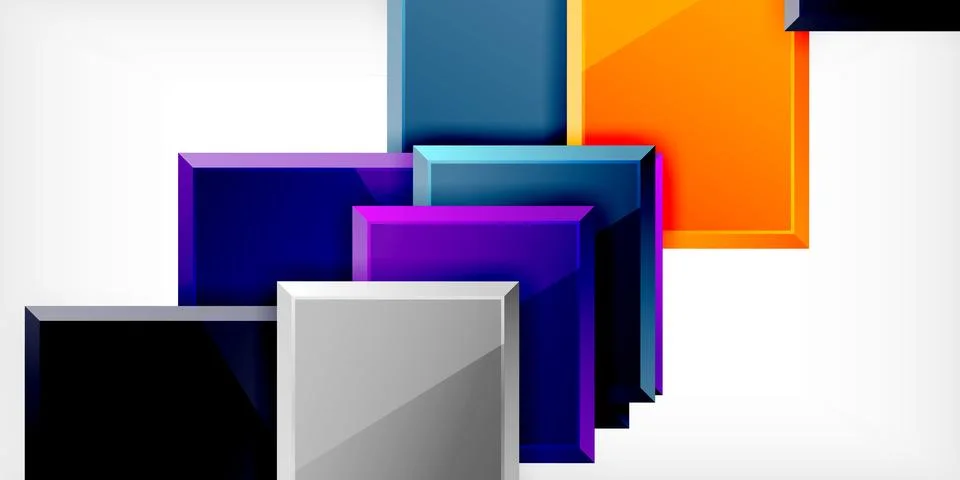Square shape color abstract geometry. Vector Illustration For Wallpaper, Banner Illustrazione stock