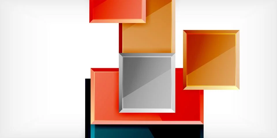 Square shape color abstract geometry. Vector Illustration For Wallpaper, Banner 스톡 일러스트