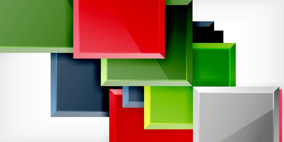 Square shape color abstract geometry. Vector Illustration For Wallpaper, Banner イラスト素材
