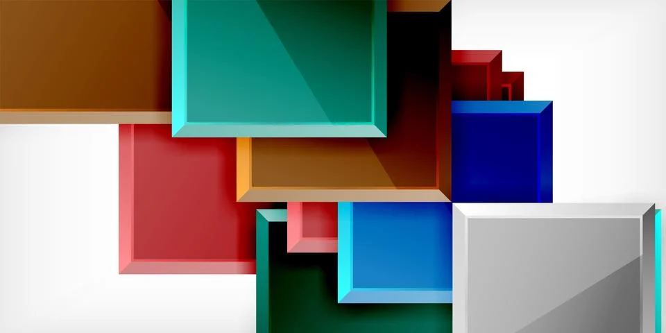 Square shape color abstract geometry. Vector Illustration For Wallpaper, Banner イラスト素材