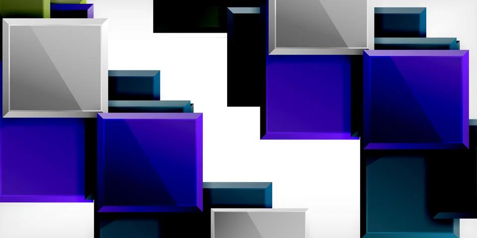 Square shape color abstract geometry. Vector Illustration For Wallpaper, Banner Illustrazione stock