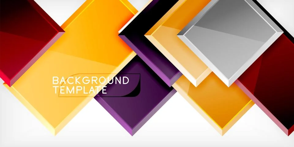 Square shape color abstract geometry. Vector Illustration For Wallpaper, Banner 库存插图