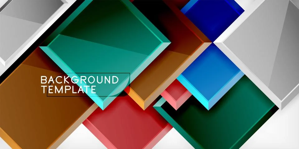 Square shape color abstract geometry. Vector Illustration For Wallpaper, Banner イラスト素材