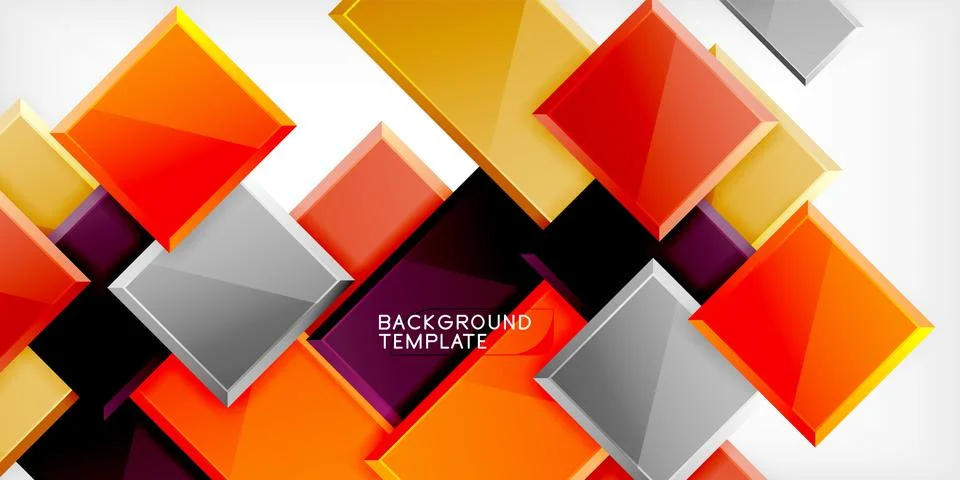 Square shape color abstract geometry. Vector Illustration For Wallpaper, Banner 库存插图