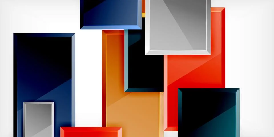 Square shape color abstract geometry. Vector Illustration For Wallpaper, Banner Stock Illustration