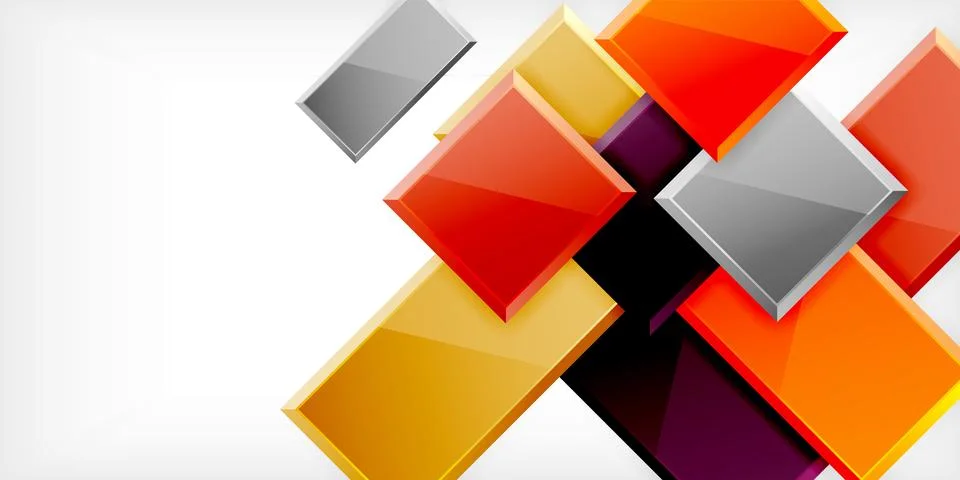 Square shape color abstract geometry. Vector Illustration For Wallpaper, Banner Stock Illustration