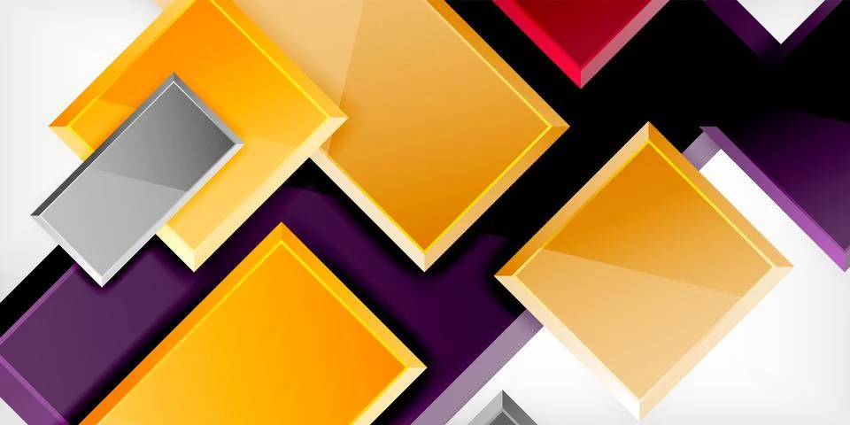 Square shape color abstract geometry. Vector Illustration For Wallpaper, Banner Illustrazione stock