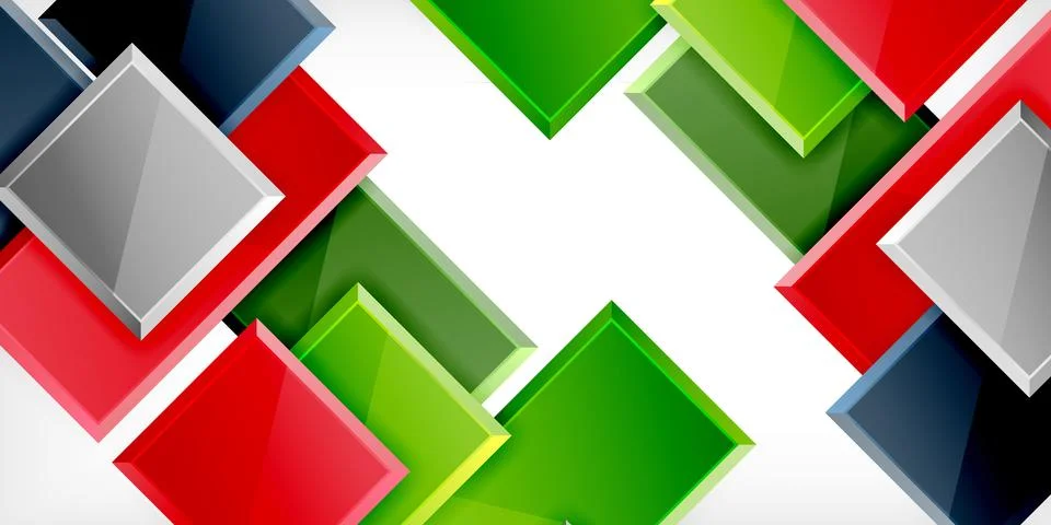 Square shape color abstract geometry. Vector Illustration For Wallpaper, Banner イラスト素材