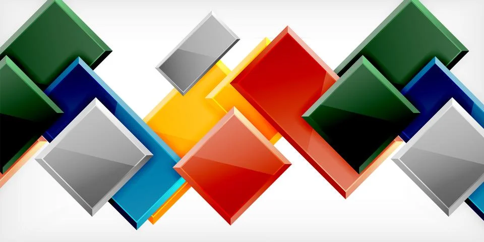 Square shape color abstract geometry. Vector Illustration For Wallpaper, Banner Stock Illustration