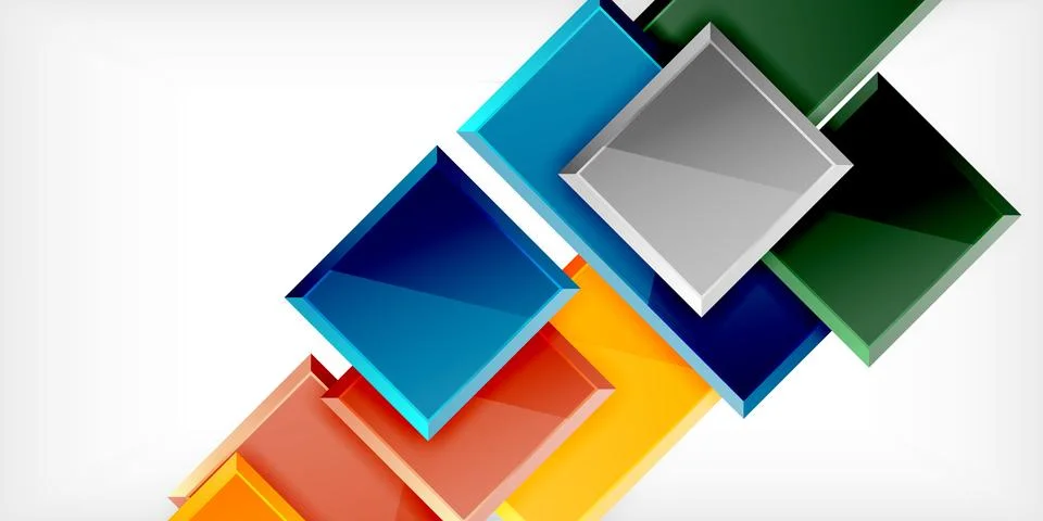Square shape color abstract geometry. Vector Illustration For Wallpaper, Banner 스톡 일러스트