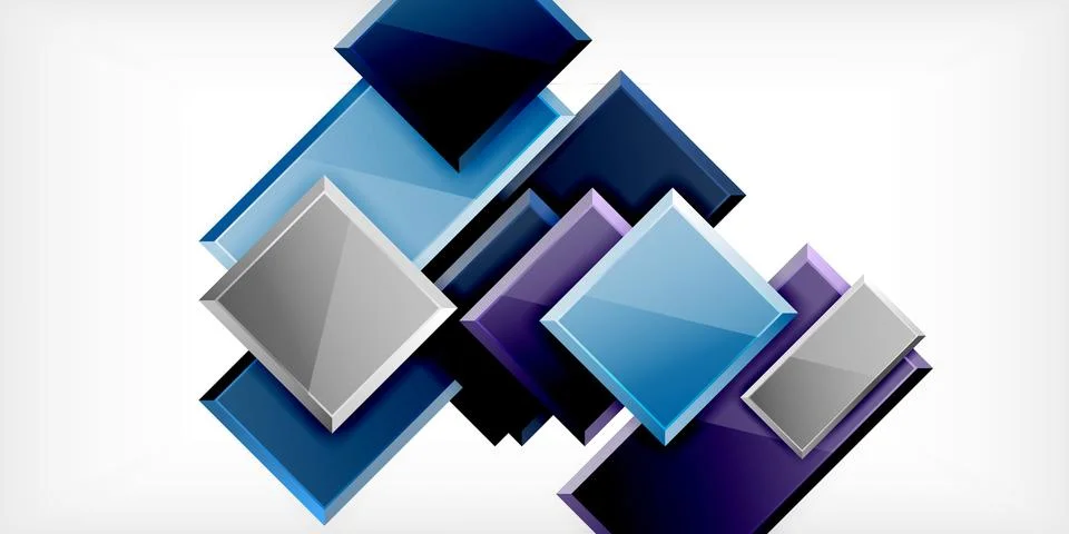Square shape color abstract geometry. Vector Illustration For Wallpaper, Banner イラスト素材