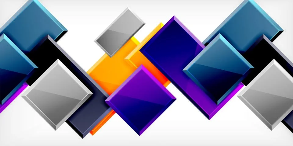 Square shape color abstract geometry. Vector Illustration For Wallpaper, Banner 스톡 일러스트