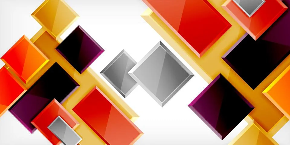Square shape color abstract geometry. Vector Illustration For Wallpaper, Banner イラスト素材